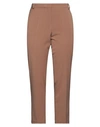 Biancoghiaccio Woman Pants Camel Size 12 Polyester, Viscose, Elastane In Beige