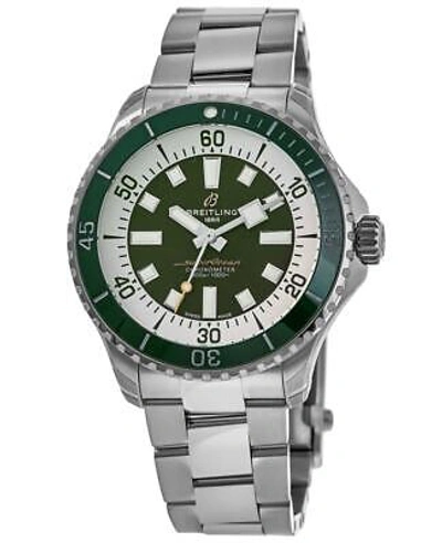 Pre-owned Breitling Superocean Automatic 44 Green Dial Steel Men's Watch A17376a31l1a1