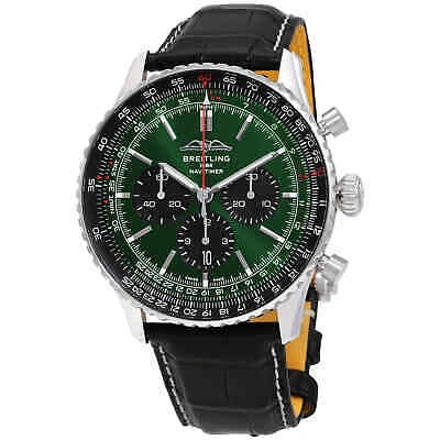 Pre-owned Breitling Navitimer Chronograph Automatic Chronometer Green Dial Men's Watch