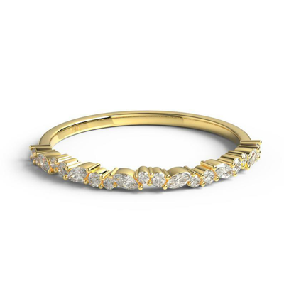 Pre-owned Handmade Diamond Wedding Band / 14k Marquise And Round Diamond Wedding Ring Wedding Band In White