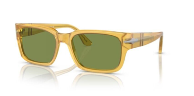 Pre-owned Persol 0po3315s 204/4e Miele/green Rectangular Men's Sunglasses