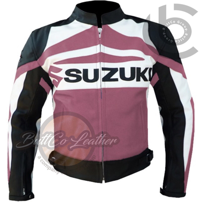 Pre-owned Seven Leather Jackets For Women Suzuki Gsx Motorcycle Racing Motorbike Coat For Bikers In Red Black White