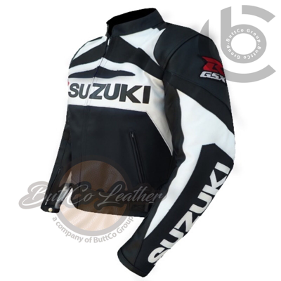 Pre-owned Seven Leather Motorbike Jackets. Suzuki-gsxr-motorcycle-biker-black-coat-free-shipping In Black White