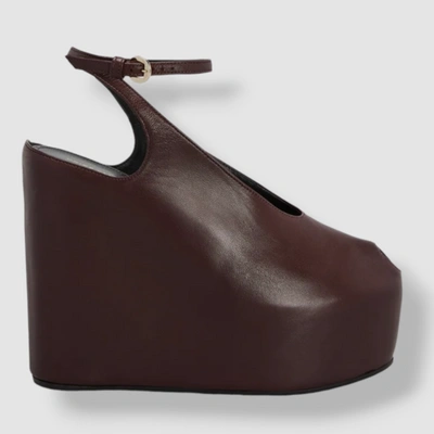 Pre-owned Dries Van Noten $995  Women's Brown Peep-toe Sandals Shoes Size Eu 38/us 8