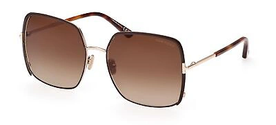 Pre-owned Tom Ford Raphaela Ft 1006 Brown/brown Shaded 60/18/135 Women Sunglasses