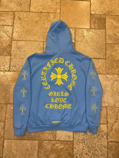 Pre-owned Chrome Hearts X Drake Clb Girls Love Chrome Blue Hoodie