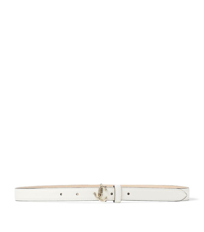 Jimmy Choo Leather Mini Helina Belt In White