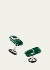 Jan Leslie Men's Vintage Sports Car Sterling Silver & Enamel Cufflinks In Green