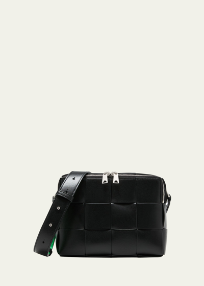 Bottega Veneta Men's Cassette Small Crossbody Bag In Black/black-par/p