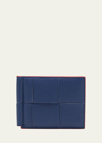 Bottega Veneta Blue Bill Clip Wallet In Cruise-redstone/c