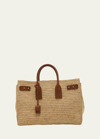 Saint Laurent Sac De Jour Medium Raffia Top-handle Bag In 2080 Naturale Bri