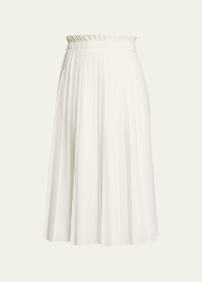 Adeam Graf Pleated Wrap Midi Skirt In White