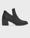 Eileen Fisher Bayo Leather Booties In Black