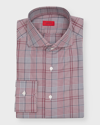 ISAIA MEN'S COTTON PLAID SPORT SHIRT