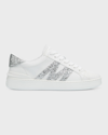 Moncler Monaco Bicolor Low-top Sneakers In Whiteglitter