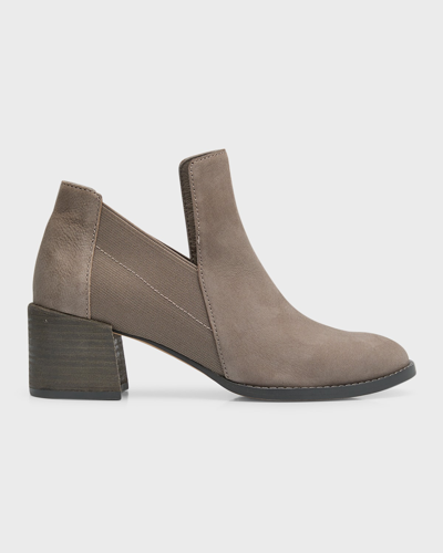 Eileen Fisher Bayo Leather Booties In Drizzle