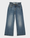 Golden Goose Girl's Journey Medium Stone Wash Stretch Jeans In Medium Blue 50765