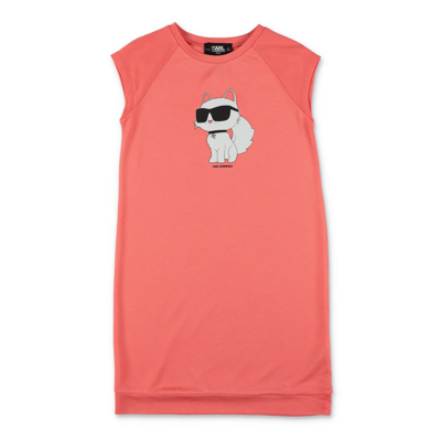 Karl Lagerfeld Kids' Ikonik Sleeveless Jersey Dress In Pink