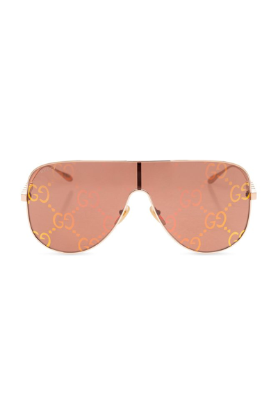 Gucci Eyewear Oversized Frame Sunglasses In Gold