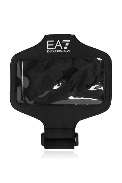 Ea7 Emporio Armani Logo Printed Phone Pouch In Black