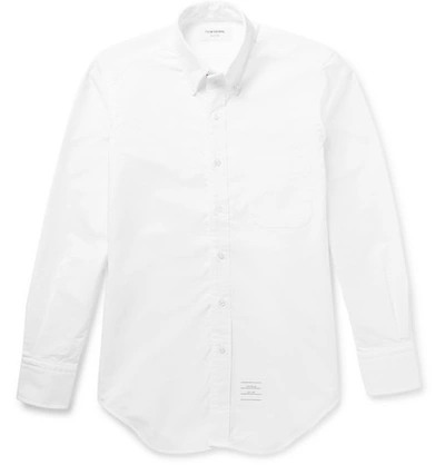 Thom Browne Slim-fit Button-down Collar Cotton-poplin Shirt In White