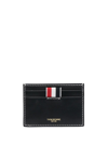THOM BROWNE LEATHER SINGLE CREDIT CARD CASE