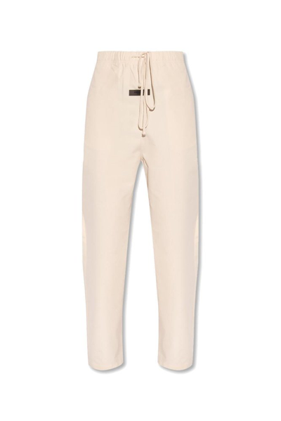 Essentials Fear Of God  Straight Leg Drawstring Trousers In Silver Cloud