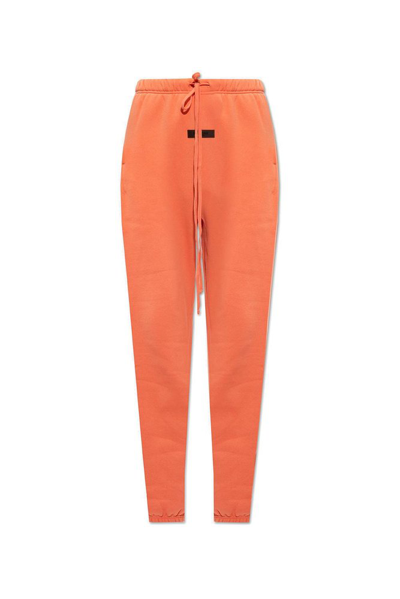 Essentials Pink Drawstring Track Pants In Coral