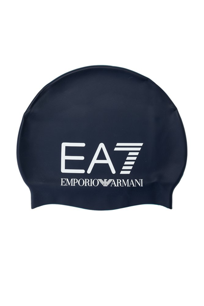 Ea7 Emporio Armani Logo Printed Swimming Cap In Navy