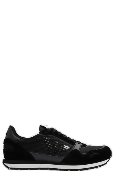 Emporio Armani Logo Sneakers In Black