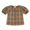 BURBERRY BURBERRY KIDS CHECKERED PUFF SLEEVED TWILL BLOUSE