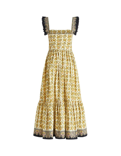 Etro Printed Cotton-blend Poplin Maxi Dress In Neutrals