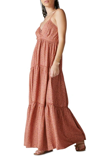 Lucky Brand Paisley Tiered Maxi Sundress In Aragon Multi