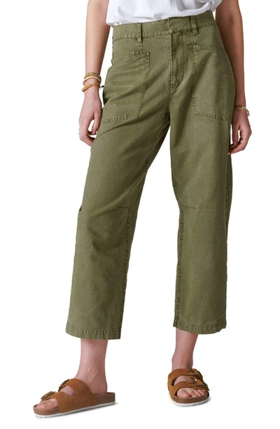 Lucky Brand Utility Wide Leg Pants In Dusty Olive