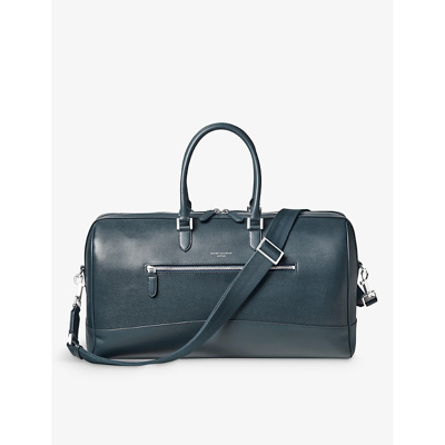 Aspinal Of London Holdall City Grained Leather Travel Bag In Teal