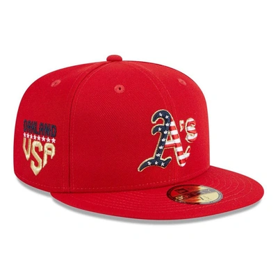 New Era Red Oakland Athletics 2023 Fourth Of July 59fifty Fitted Hat