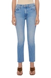 MOTHER THE INSIDER FLOOD ANKLE STRAIGHT LEG JEANS