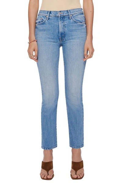 Mother Mid-rise Straight-leg Jeans In Blue