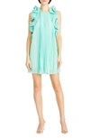 Amur Mimi Pleated Ruffle Dress In Miami Sky