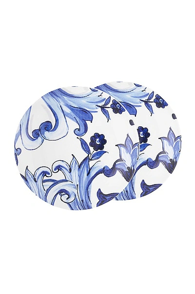 Dolce & Gabbana Casa Set Of 2 Mediterraneo Fiore Piccolo Bread Plates In Blue & White