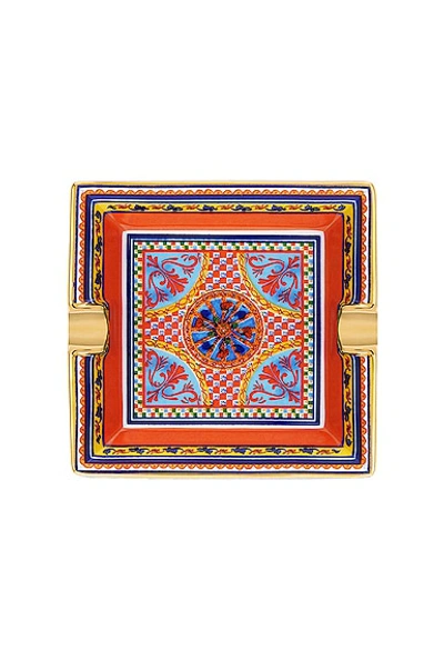 Dolce & Gabbana Casa Small Square Ashtray In Multicolor