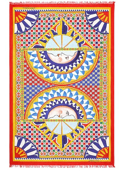 Dolce & Gabbana Casa Doubled Beach Towel In Multicolor