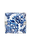 Dolce & Gabbana Casa Mediterraneo Square Ashtray In Blue & White