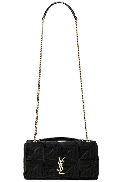 Saint Laurent Medium Satin Jamie Chain Bag In Nero & Nero