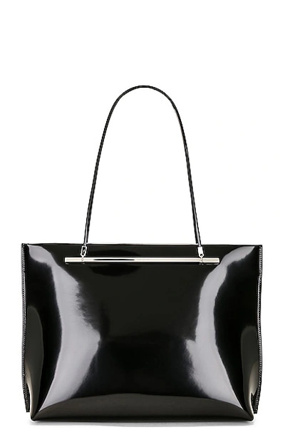 Saint Laurent Suzanne Leather Shopping Tote Bag In Black