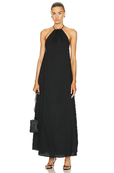 Leset Yoko Halter Maxi Dress In Black