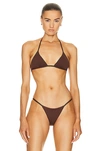 Éterne Exclusive Thea Triangle String Bikini Top In Chocolate