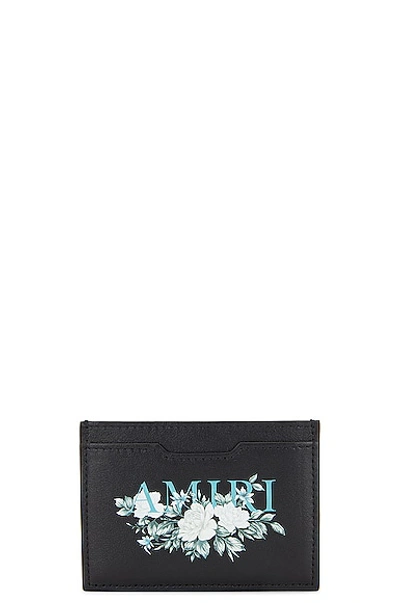 Amiri Floral Card Holder In Black