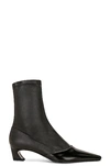 Acne Studios Patent-trimmed Faux Leather Ankle Boots In Black