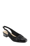 Trotters 'dea' Slingback In Black Floral